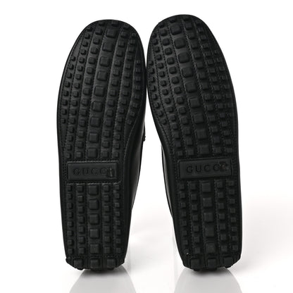 Gucci Soft Clove Calfskin Monochrome Mens Interlocking G Driver Loafers 9 Black 5 of 8