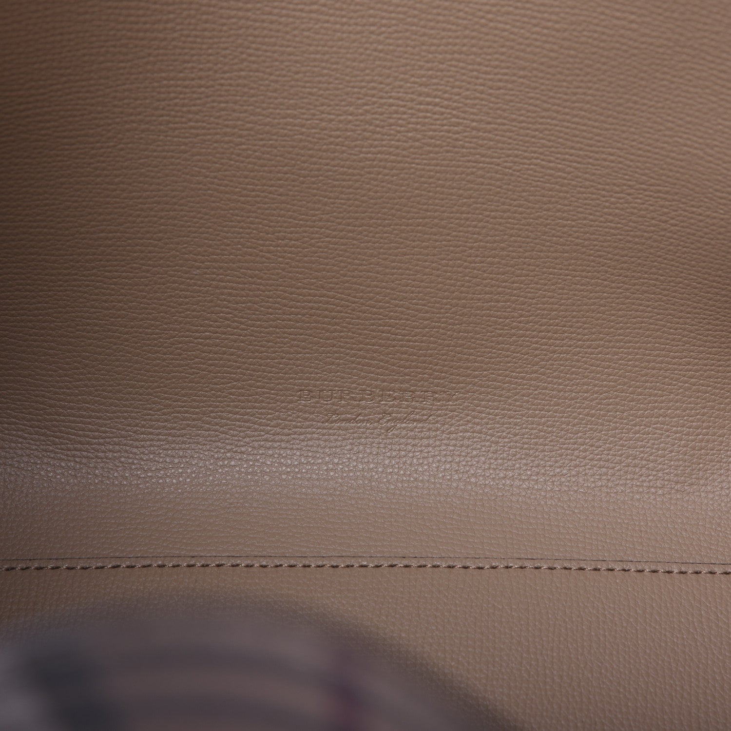 Burberry Grainy Calfskin Haymarket Check Medium Reversible Tote Camel 8 of 15