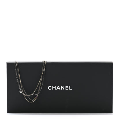 Chanel Glass Pearl Strass CC Long Necklace Gold Silver 7 of 7