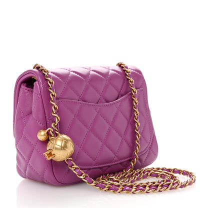 Chanel Lambskin Quilted Mini Pearl Crush Flap Purple 3 of 10