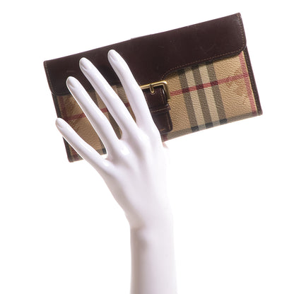 Burberry Haymarket Check Continental Wallet Brown 2 of 9