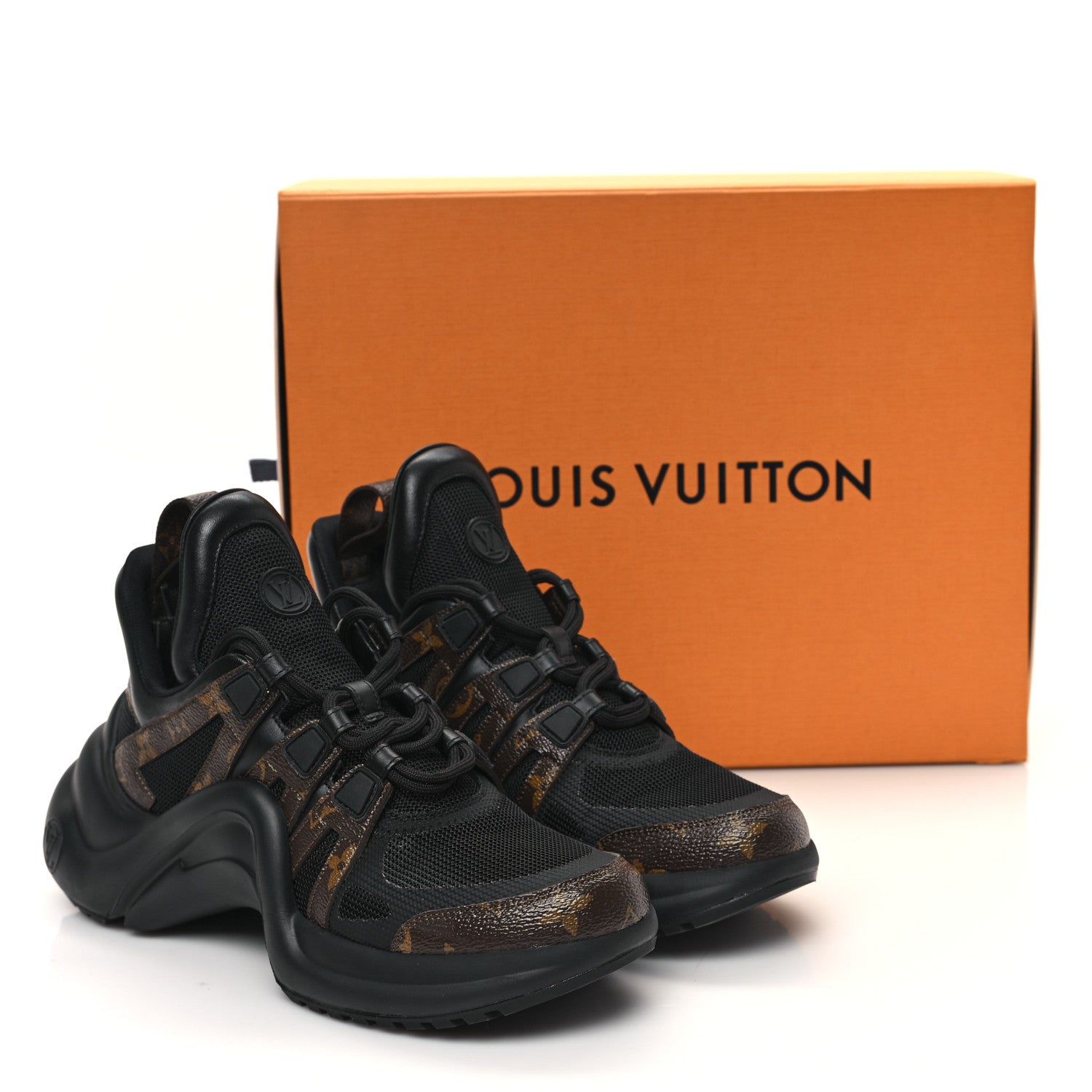 Louis Vuitton Calfskin Patent Monogram LV Archlight Sneakers 38.5 Black 10 of 10