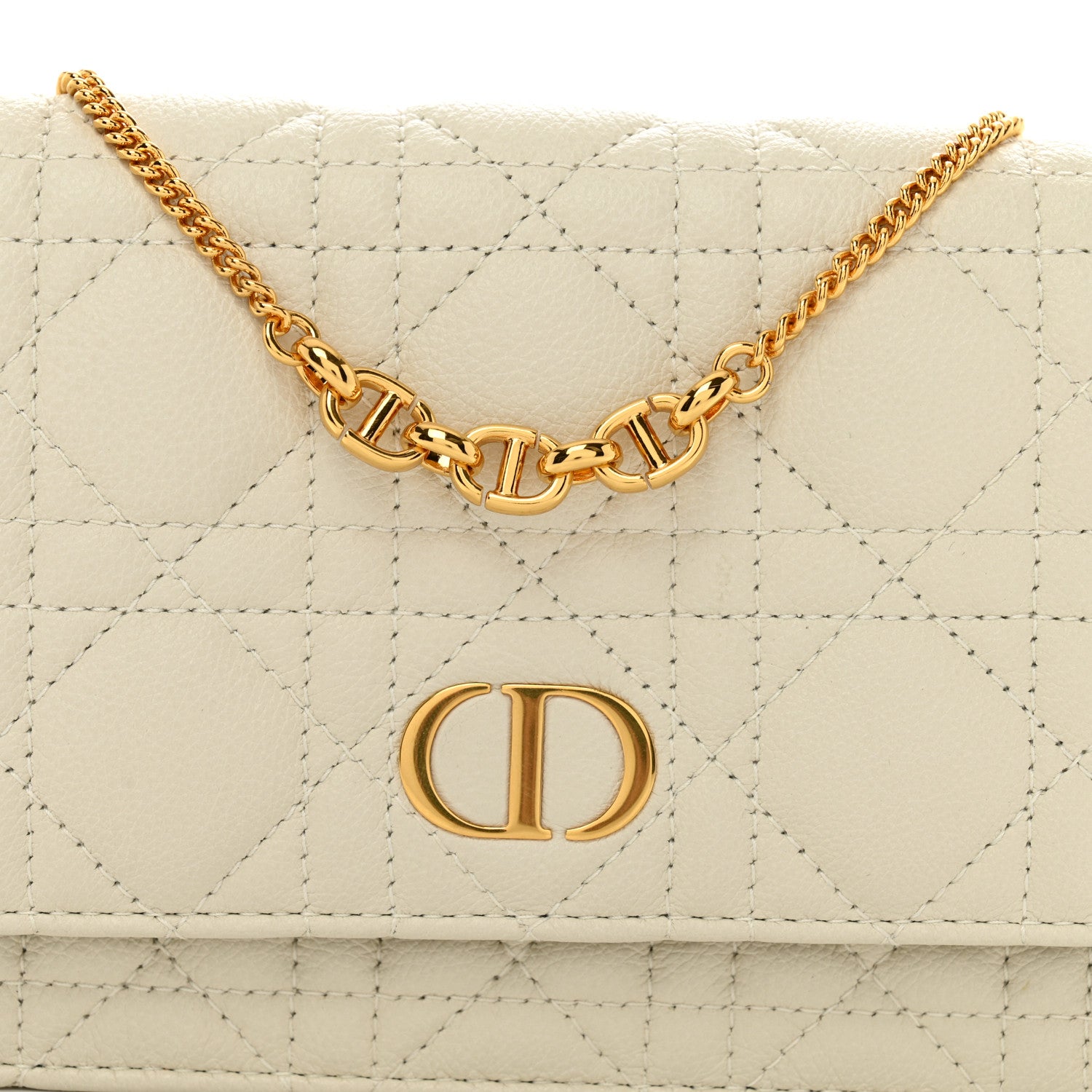 Christian Dior Supple Calfskin Caro Pouch with Chain Latte 8 of 12
