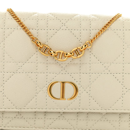 Christian Dior Supple Calfskin Caro Pouch with Chain Latte 8 of 12