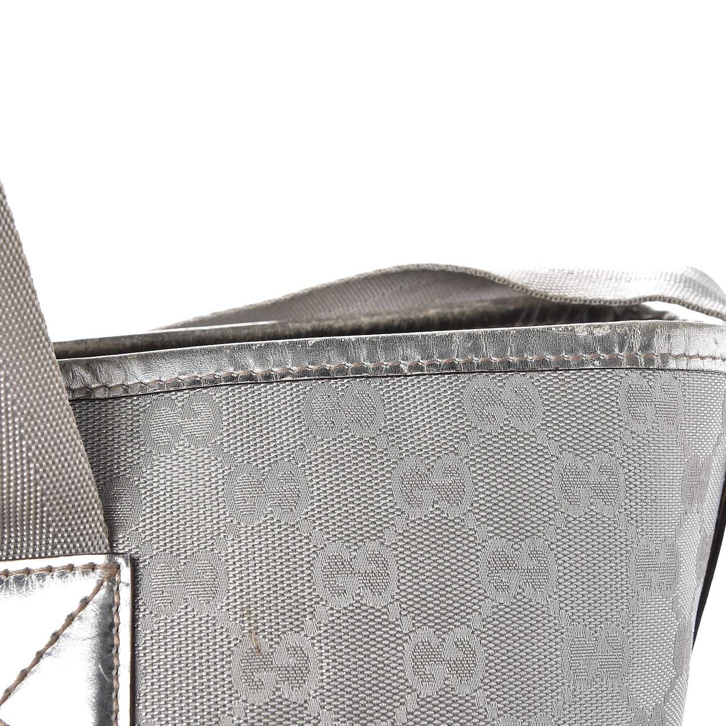 Metallic Monogram Travel Bag Silver
