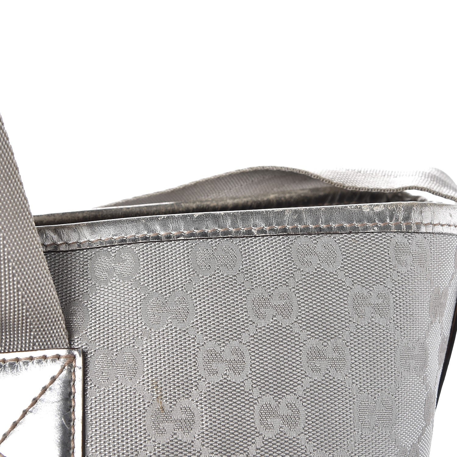 Gucci Metallic Monogram Travel Bag Silver 10 of 19