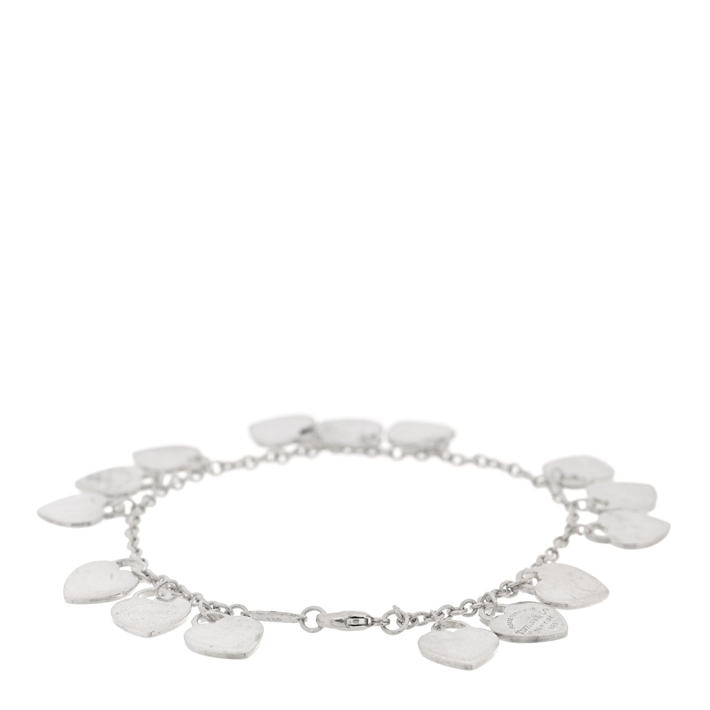 Sterling Silver Mini Return to Tiffany Multi Heart Charm Bracelet