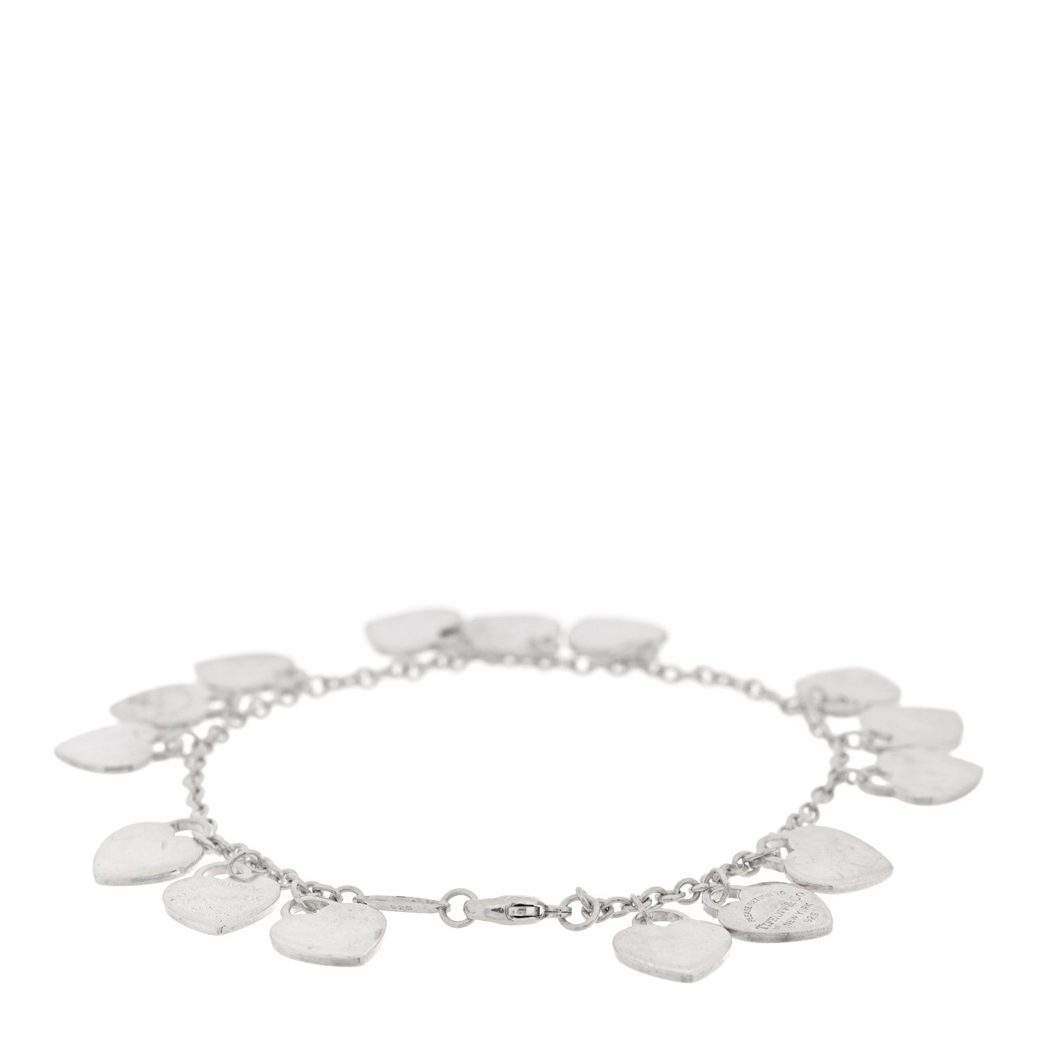 Tiffany Sterling Silver Mini Return to Tiffany Multi Heart Charm Bracelet 2 of 3
