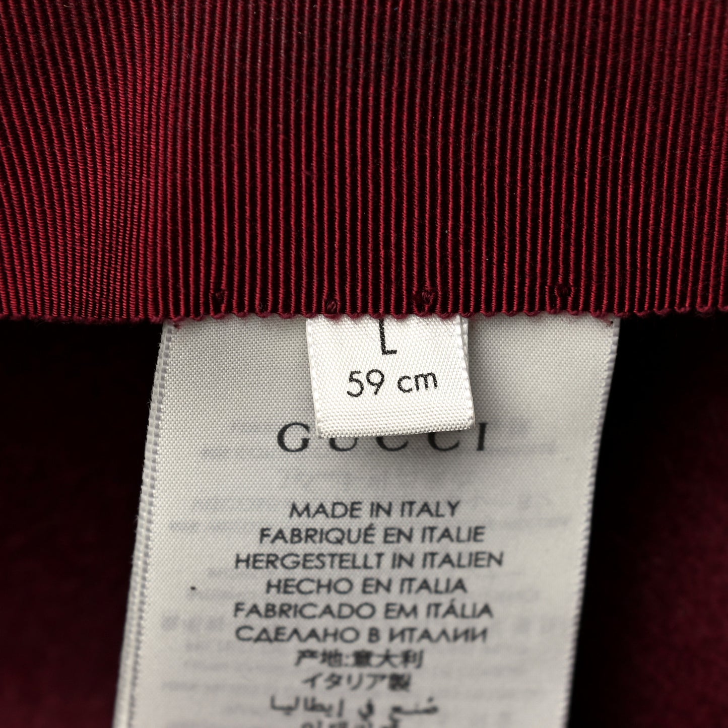 Felt Bow Hat L Burgundy