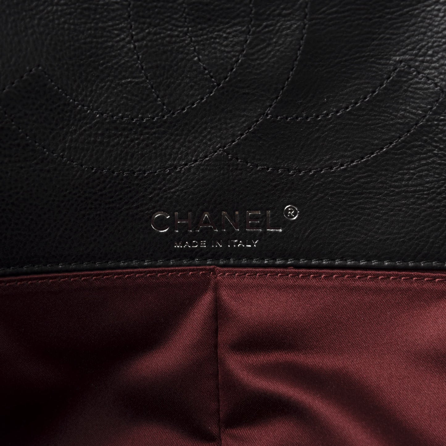 Calfskin Embossed Large Lucky Symbols Flap Black