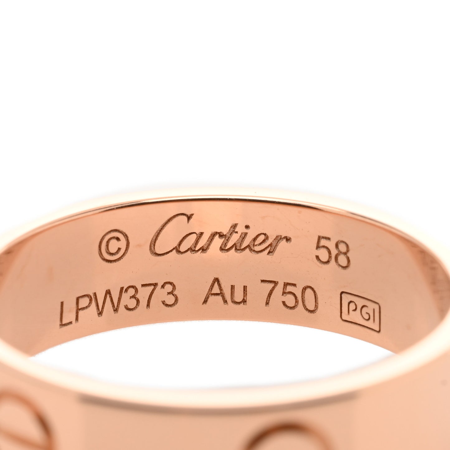 18K Pink Gold 5.5mm LOVE Ring 58 8.25