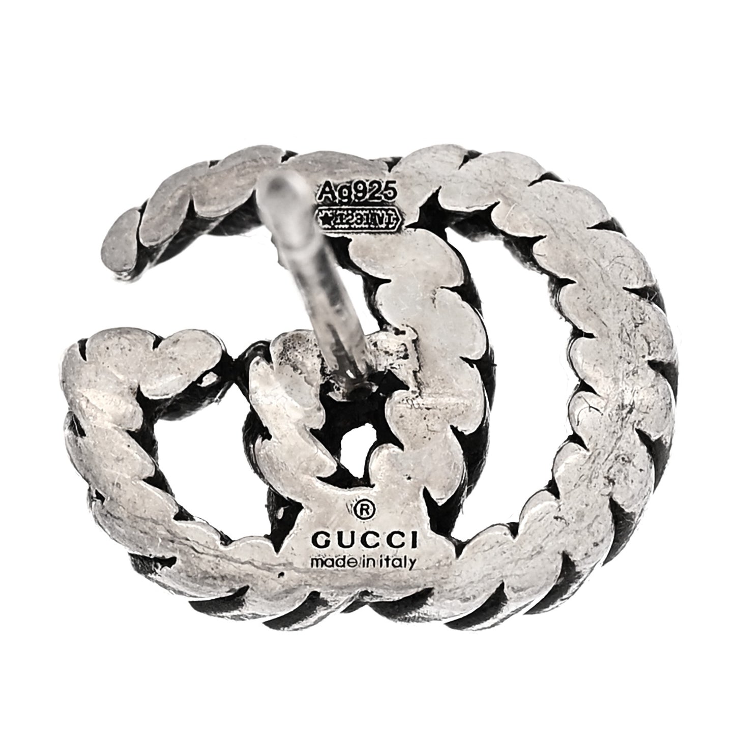 Sterling Silver Torchon Double G Earrings