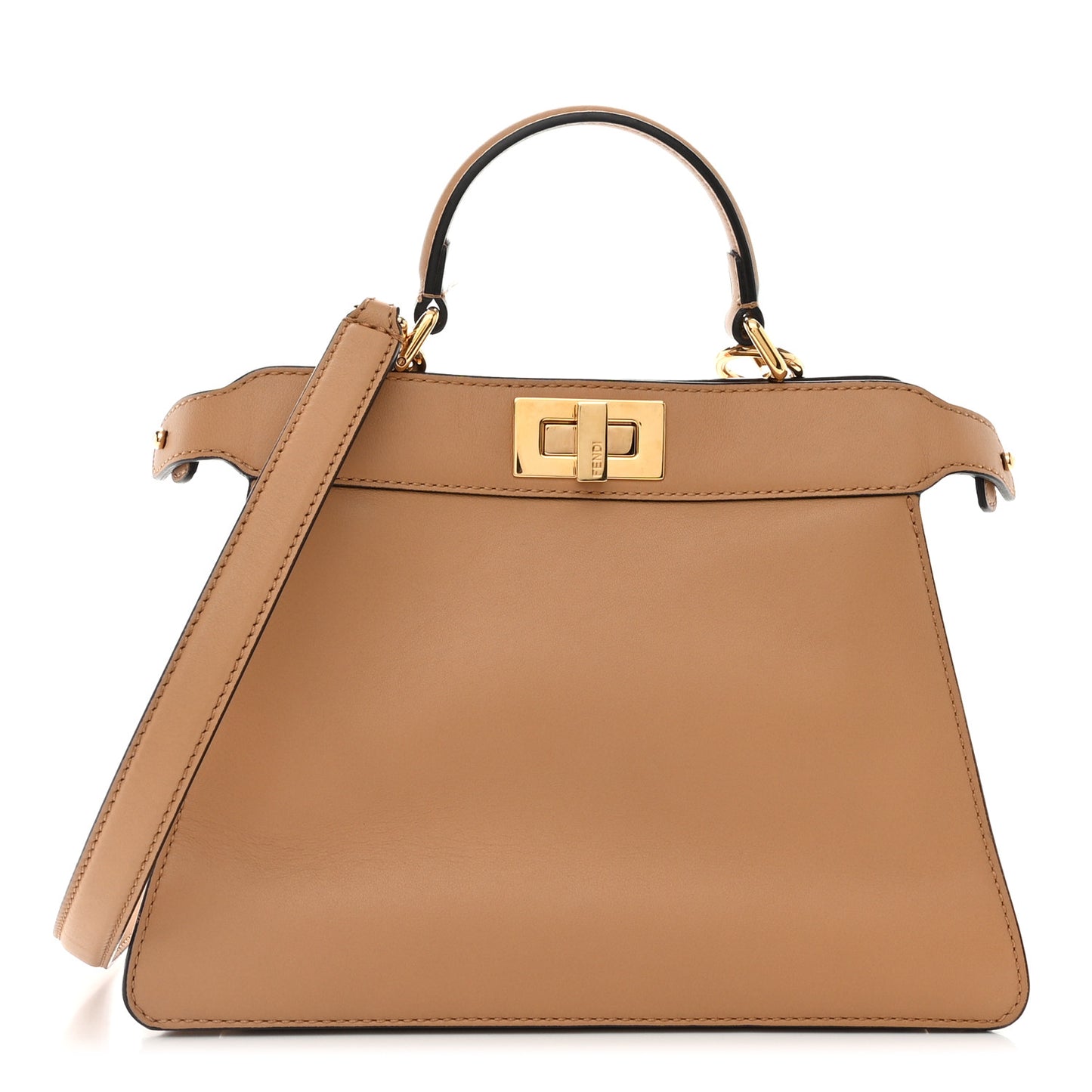 Vitello Seta Nappa Bi-Color Small Peekaboo I SEE U Satchel Miele Scuro Light Rose Ghianda
