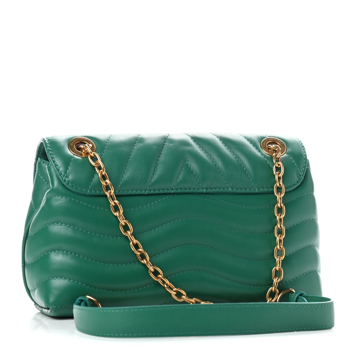 Louis Vuitton Calfskin New Wave Chain Bag MM NM Emerald 3 of 8