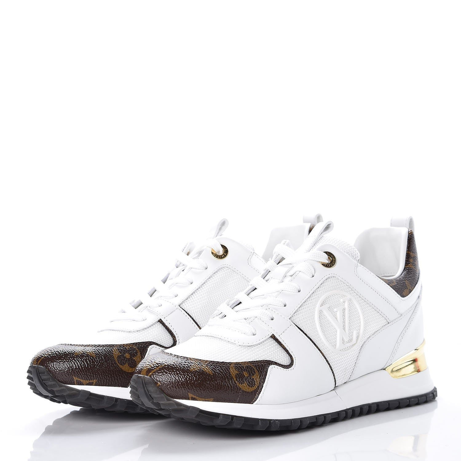 Louis Vuitton Calfskin Monogram Run Away Sneakers 37 White 3 of 8