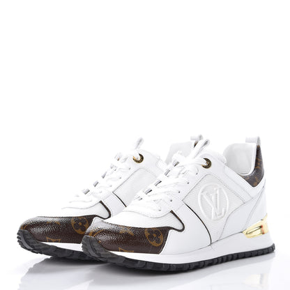 Louis Vuitton Calfskin Monogram Run Away Sneakers 37 White 3 of 8