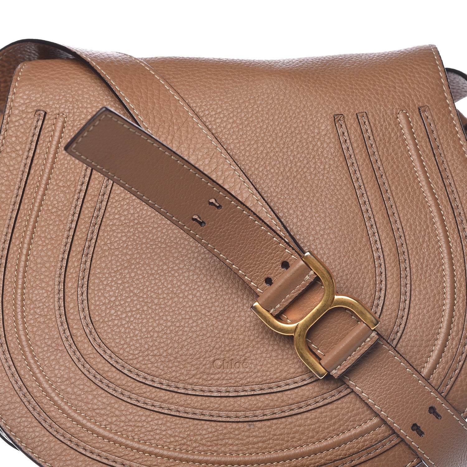 Chloe Calfskin Medium Marcie Round Crossbody Bag Nut 8 of 17