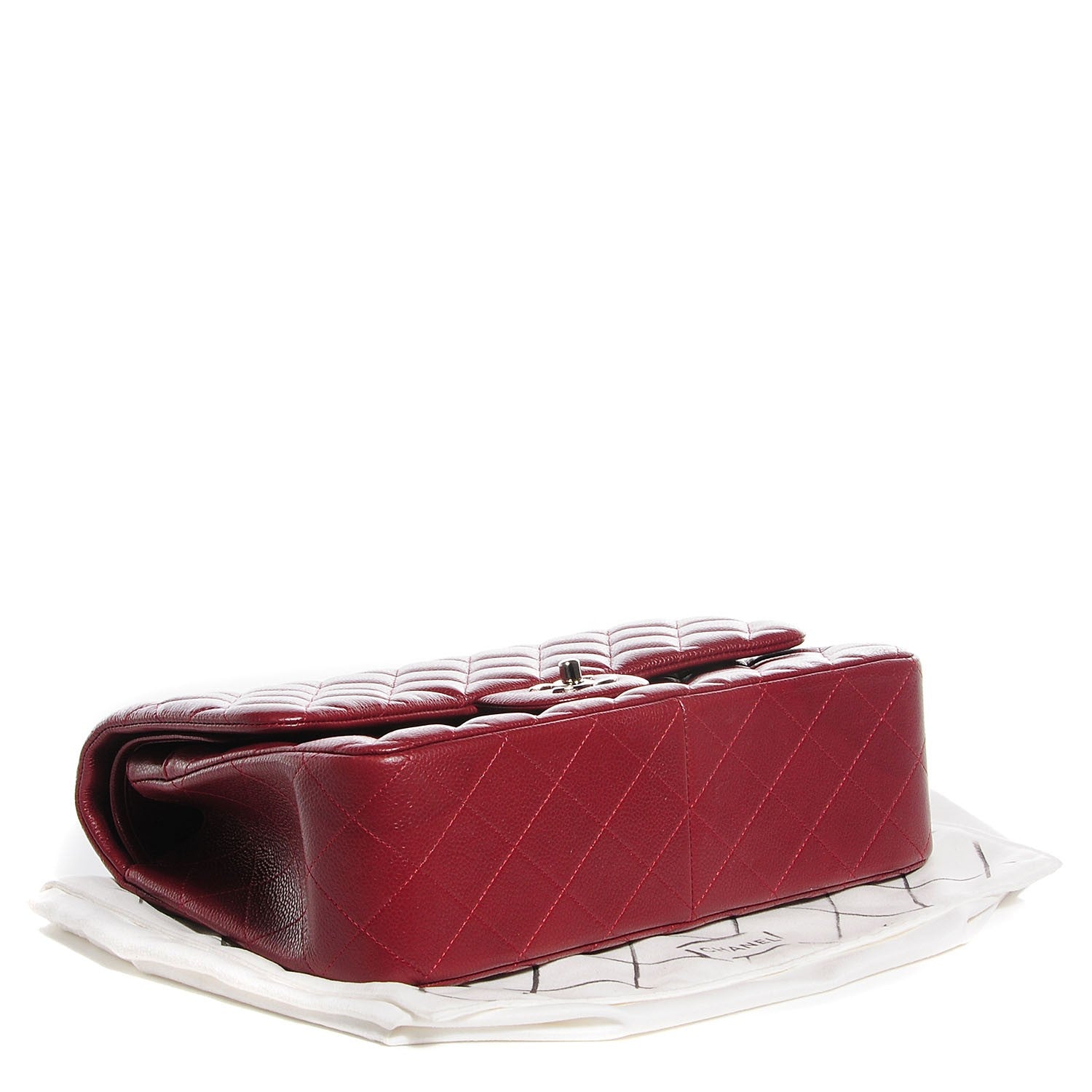 Chanel Caviar Quilted Jumbo Double Flap Dark Red 4 of 8