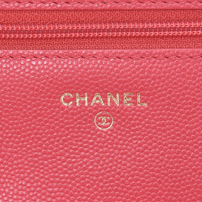 Chanel Caviar Quilted Wallet On Chain WOC Dark Pink 6 of 9