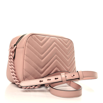 Gucci Calfskin Matelasse Monochrome Small GG Marmont Chain Shoulder Bag Perfect Pink 3 of 10