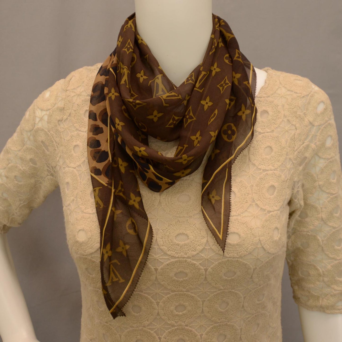 Monogram Leopard Silk Scarf