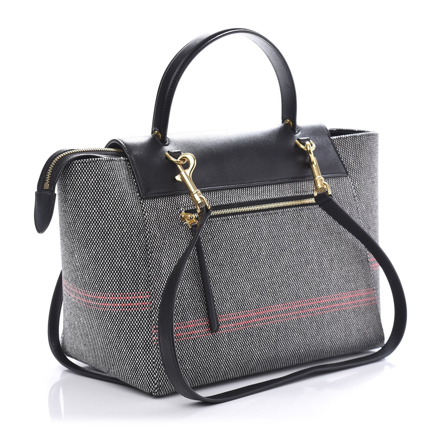 Cotton Canvas Calfskin Mini Belt Bag Black