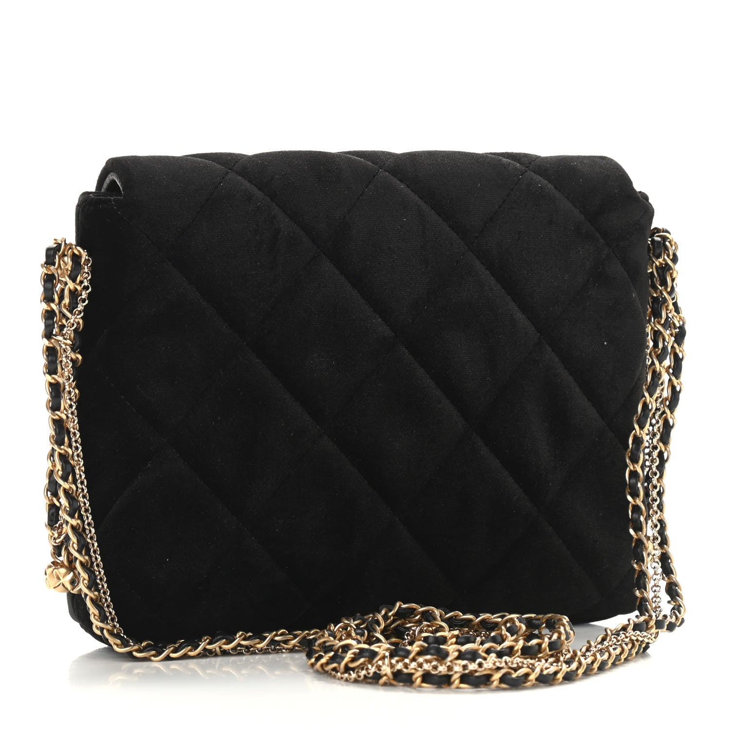Chanel Velvet Quilted Crush On Chains Flap Bag Black 3 of 9