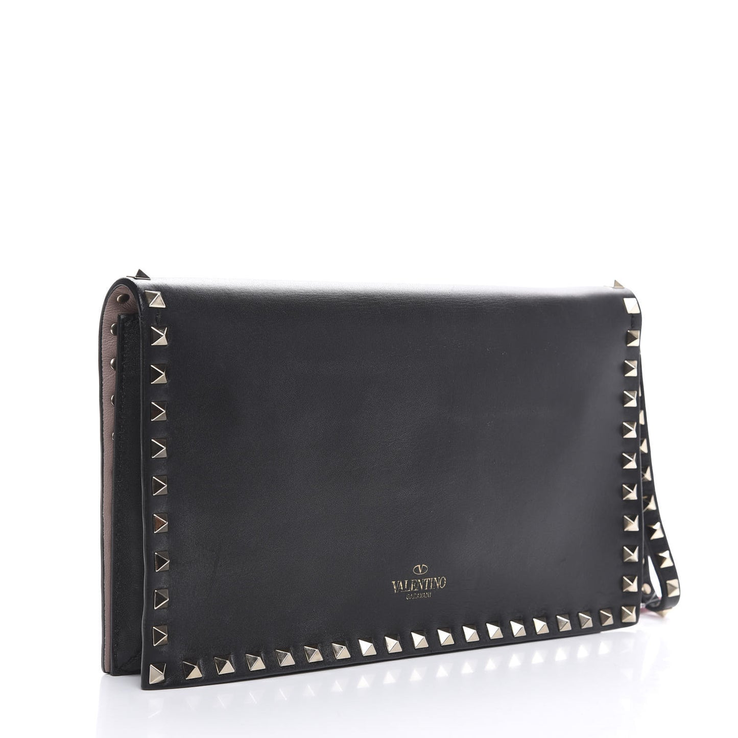 Nappa Rockstud Wristlet Clutch Black