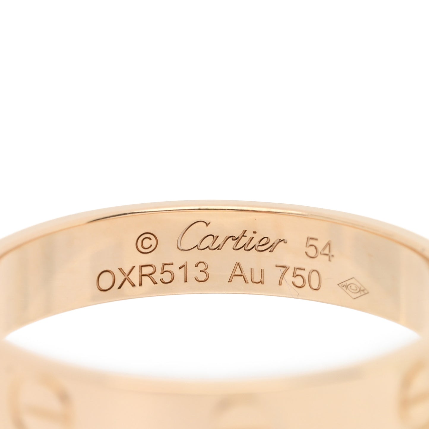 18K Yellow Gold 3.5mm LOVE Wedding Band Ring 54 6.75
