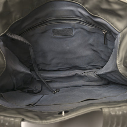 Chanel Patent Quilted Expandable CC Shoping Tote Grey 4 of 13