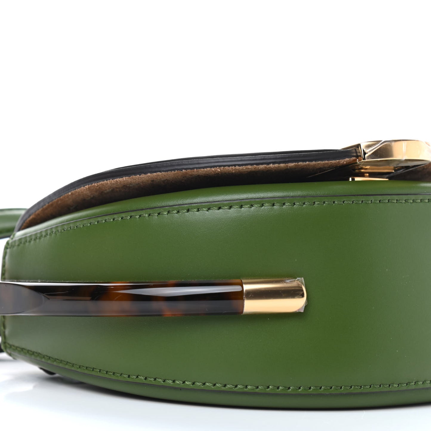 Vitello King Plexiglass Moonlight Shoulder Bag Avocado