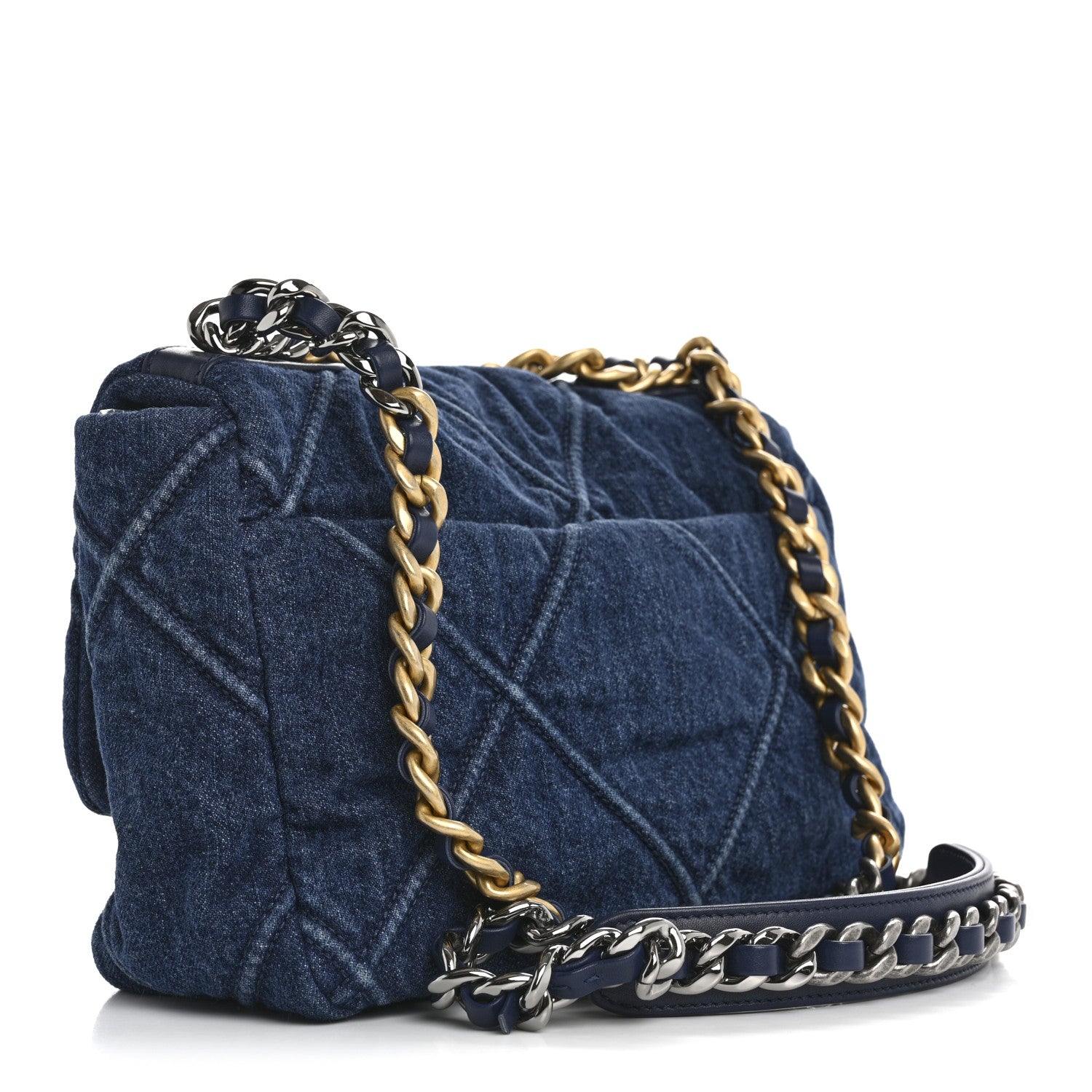 Chanel Denim Quilted Medium Chanel 19 Flap Blue 3 of 12