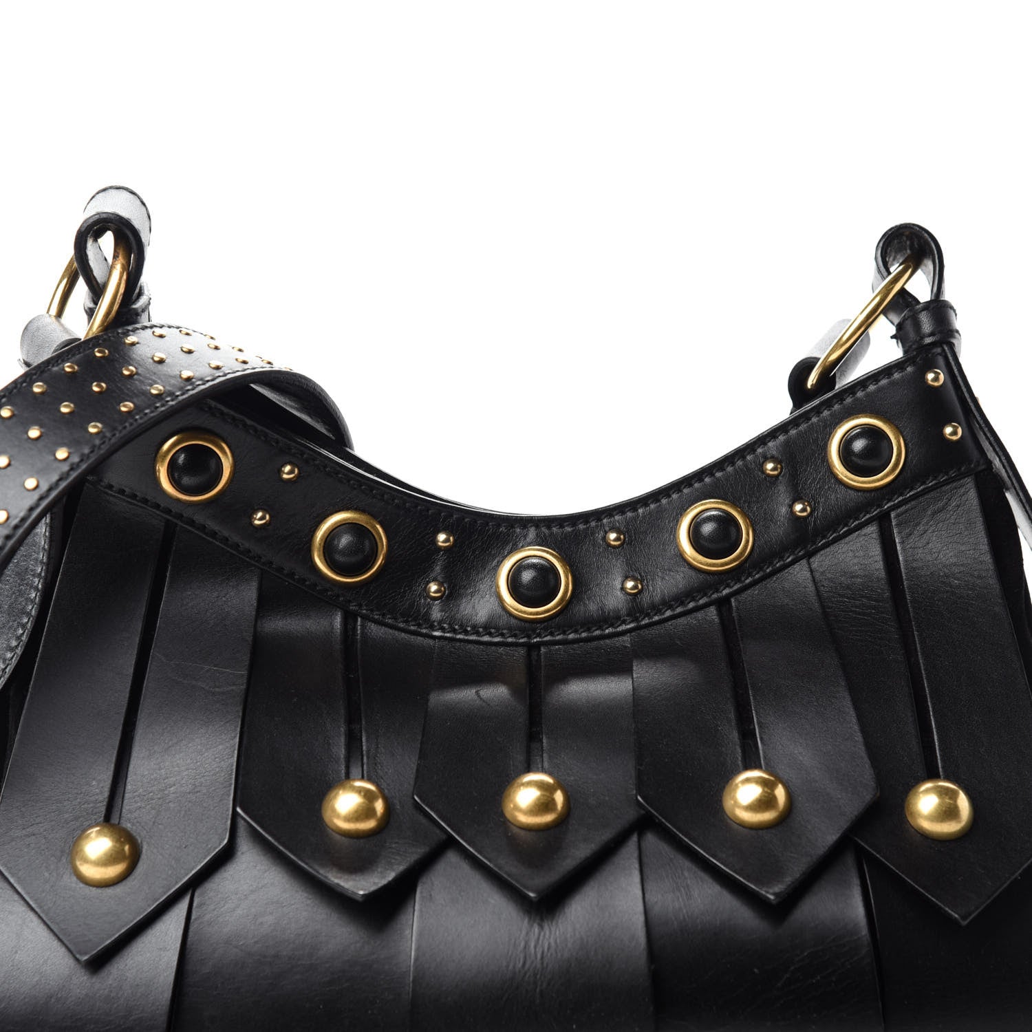 Saint Laurent Calfskin Studded Crossbody Bag Black 10 of 10