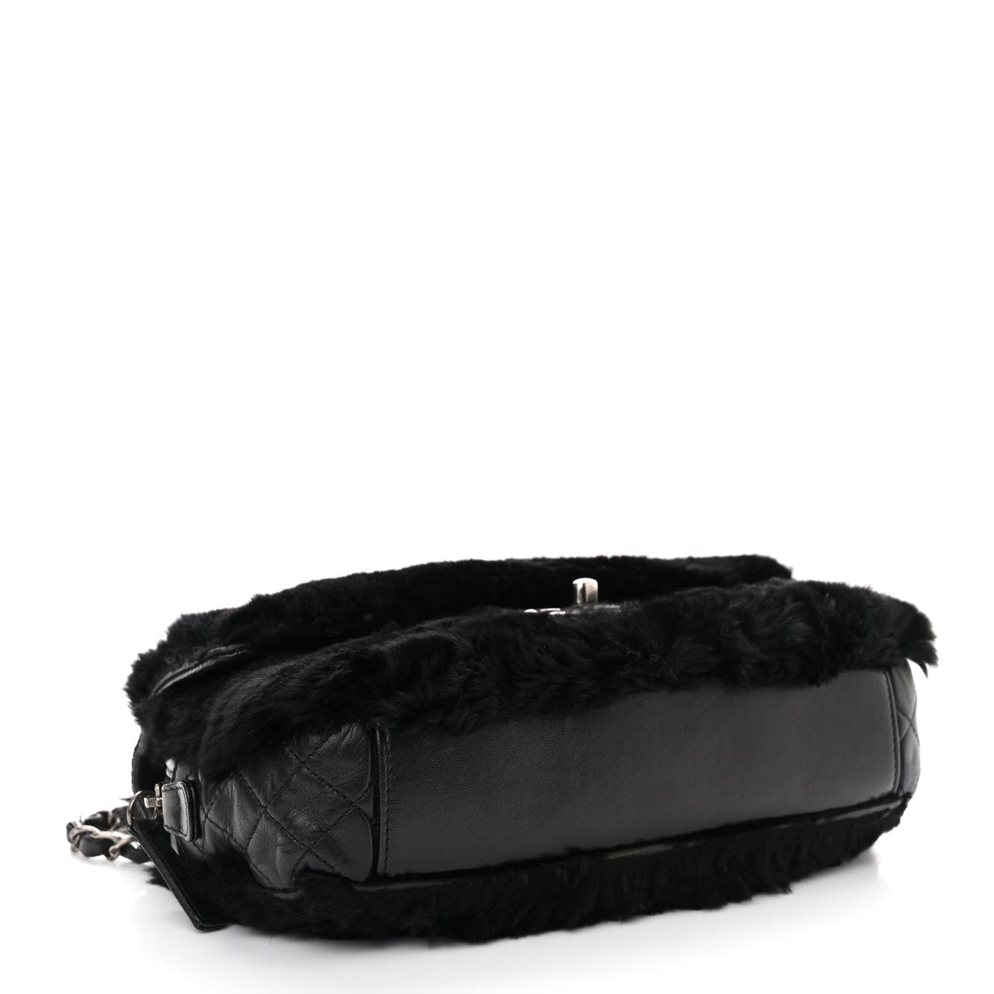 Rabbit Fur Medium Single Flap Black