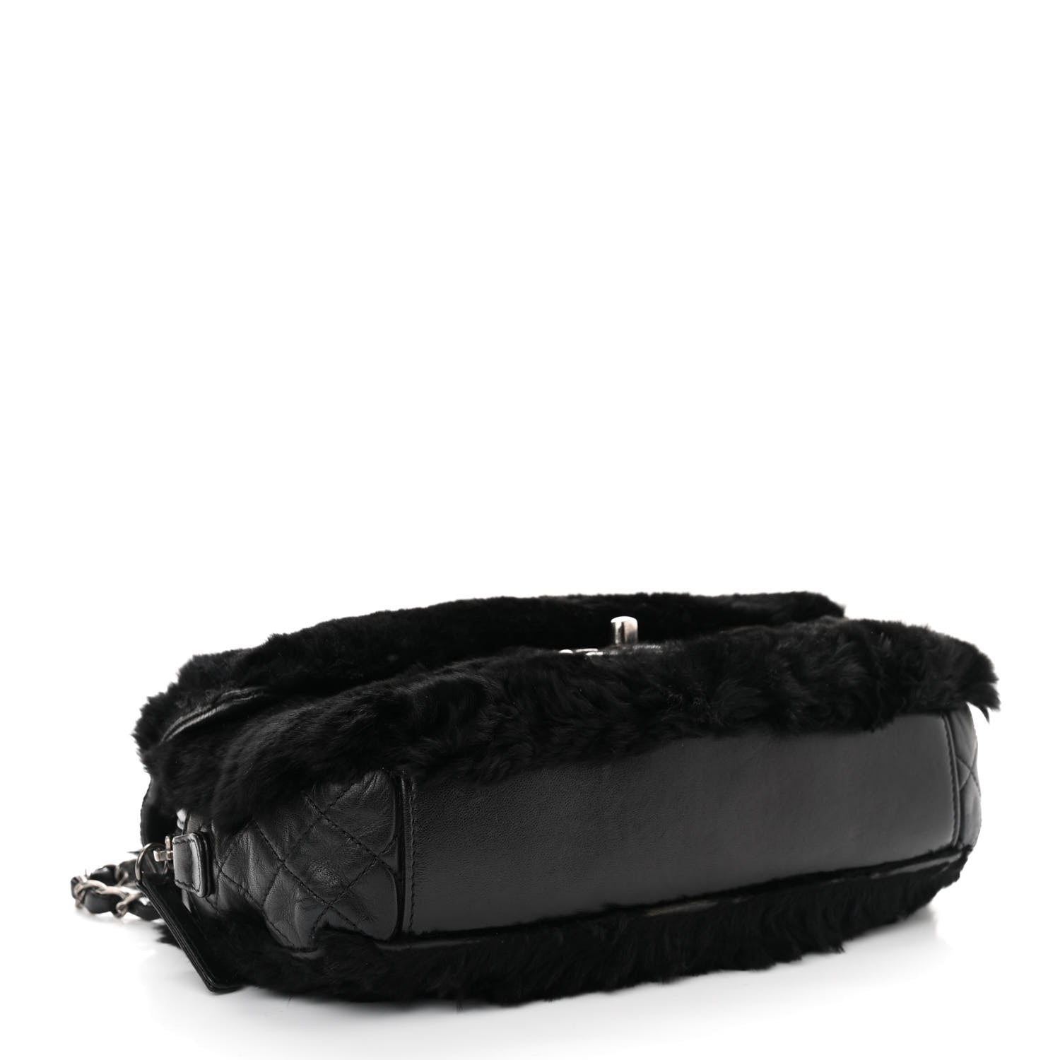 Chanel Rabbit Fur Medium Single Flap Black 4 of 10