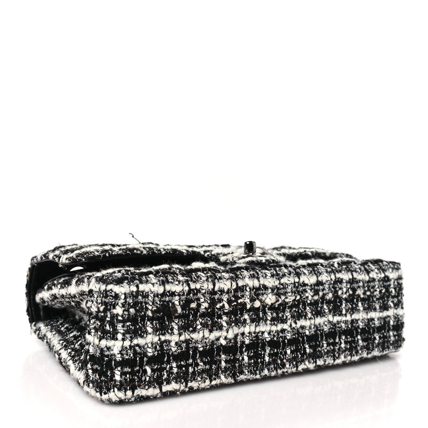 Chanel Tweed Quilted Medium Double Flap Black 4 of 13