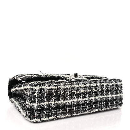 Chanel Tweed Quilted Medium Double Flap Black 4 of 13