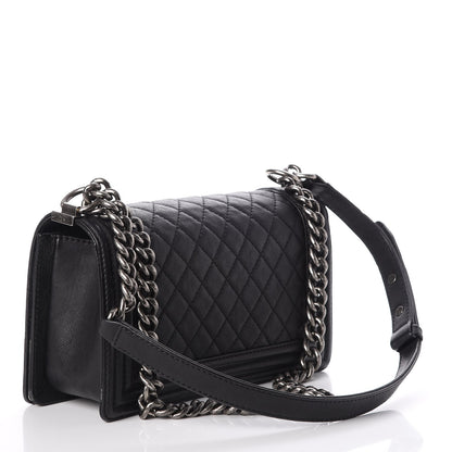 Chanel Calfskin Quilted Metal Embellished Paris Dallas Medium Boy Flap Black 3 of 11
