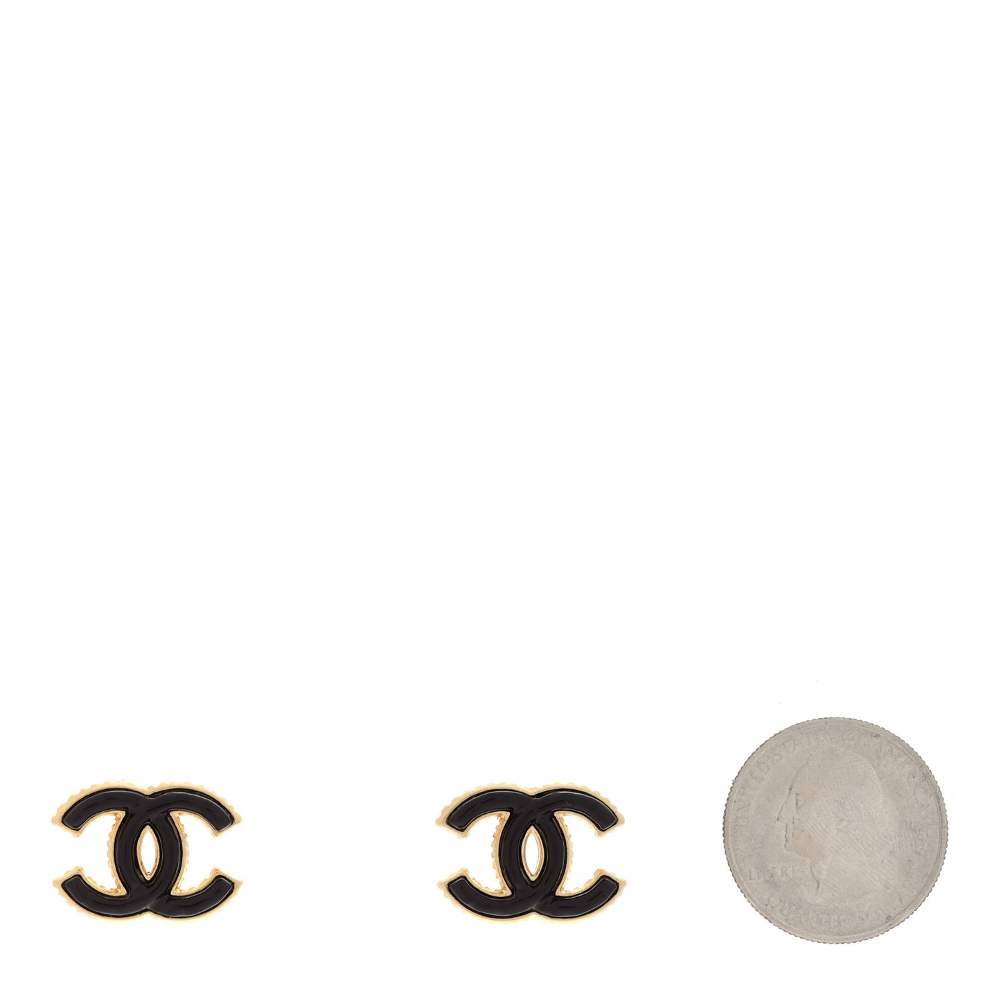 Metal Enamel CC Earrings Gold Dark Burgundy