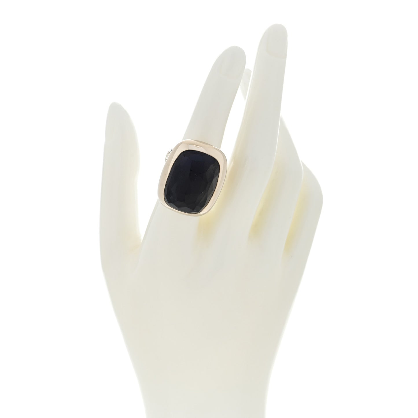 18K White Gold Iolite Elongated Cocktail Ring 53 6.5