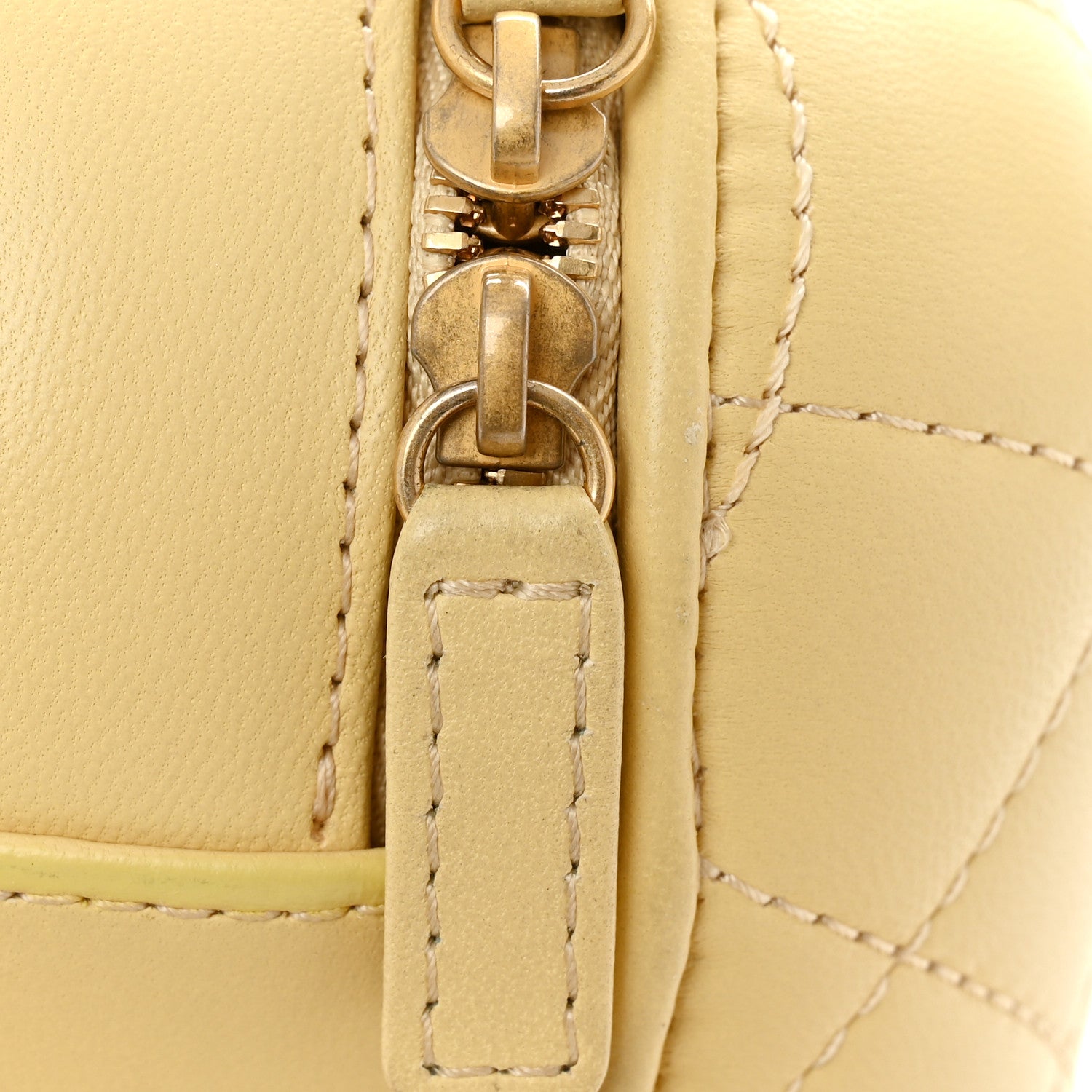 Chanel Lambskin Quilted CC Bubble Vanity Case With Chain Light Yellow 12 of 12