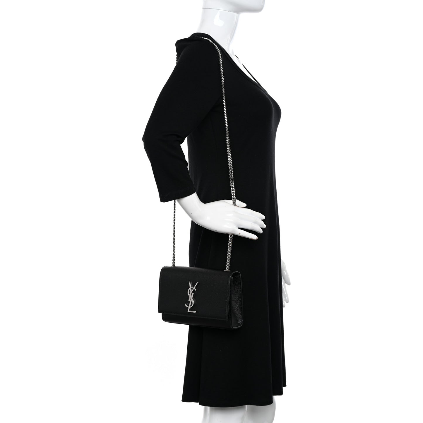 Grain De Poudre Small Monogram Kate Satchel Black