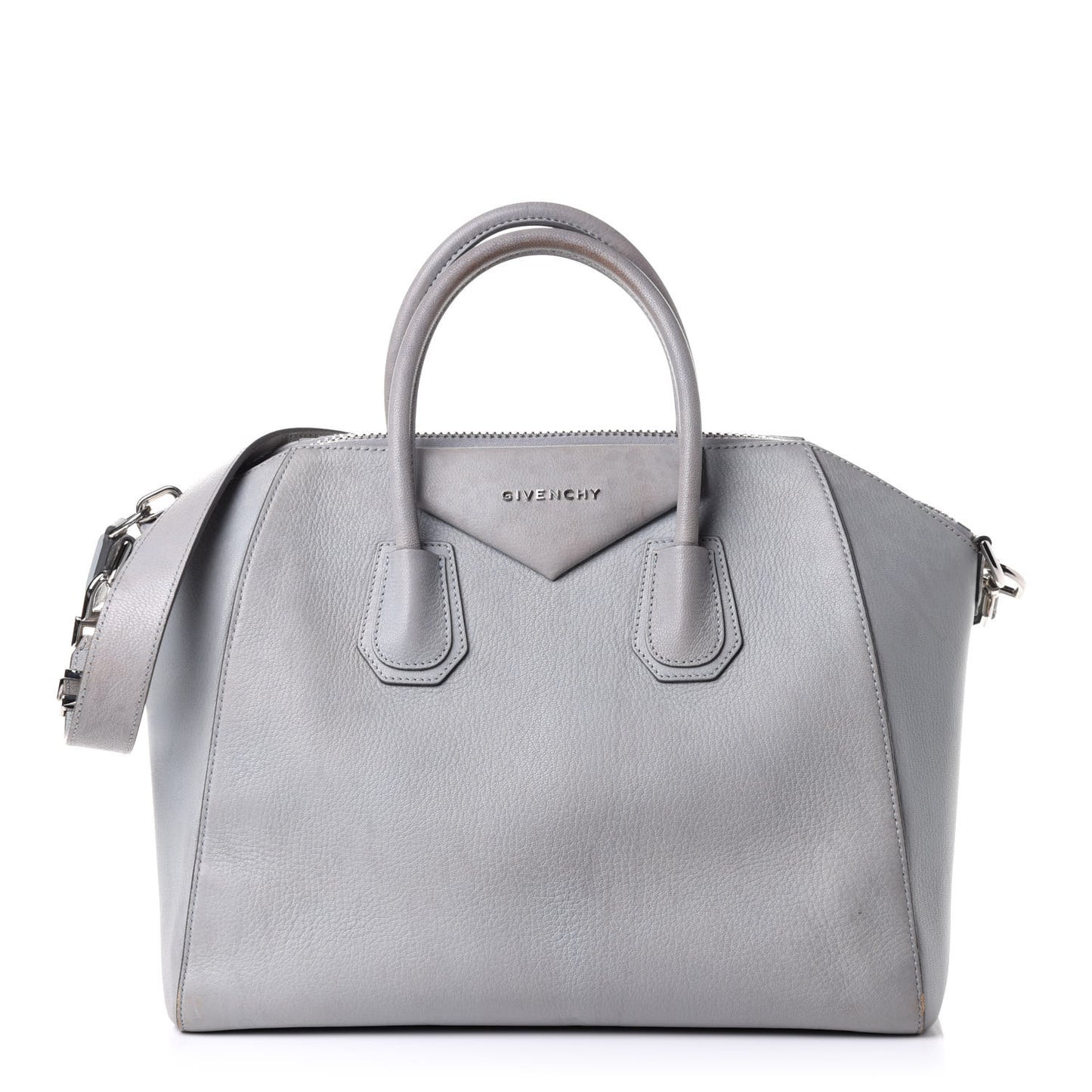 Sugar Goatskin Medium Antigona Pearl Grey