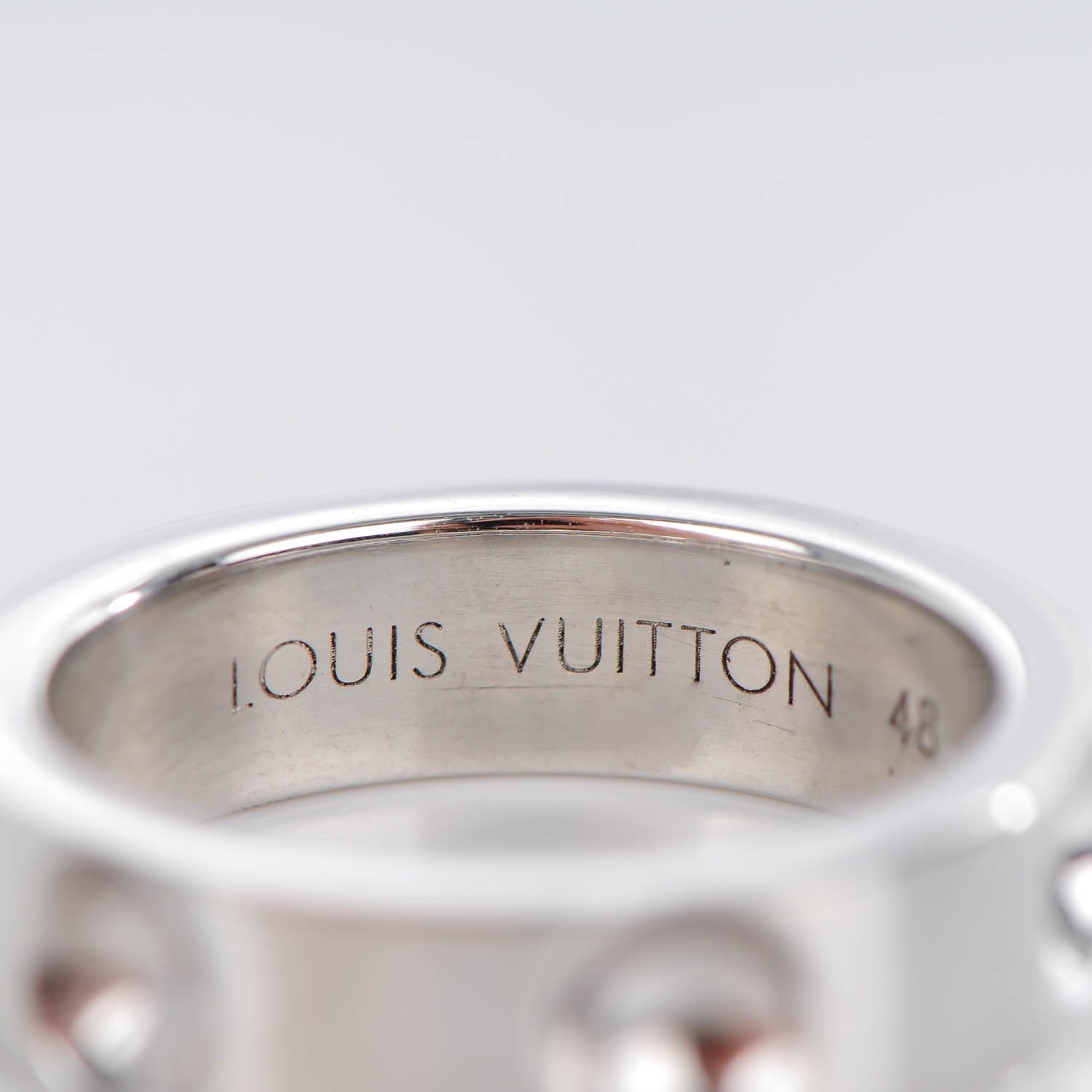 Louis Vuitton 18K White Gold Empreinte Ring 48 4.5 4 of 5