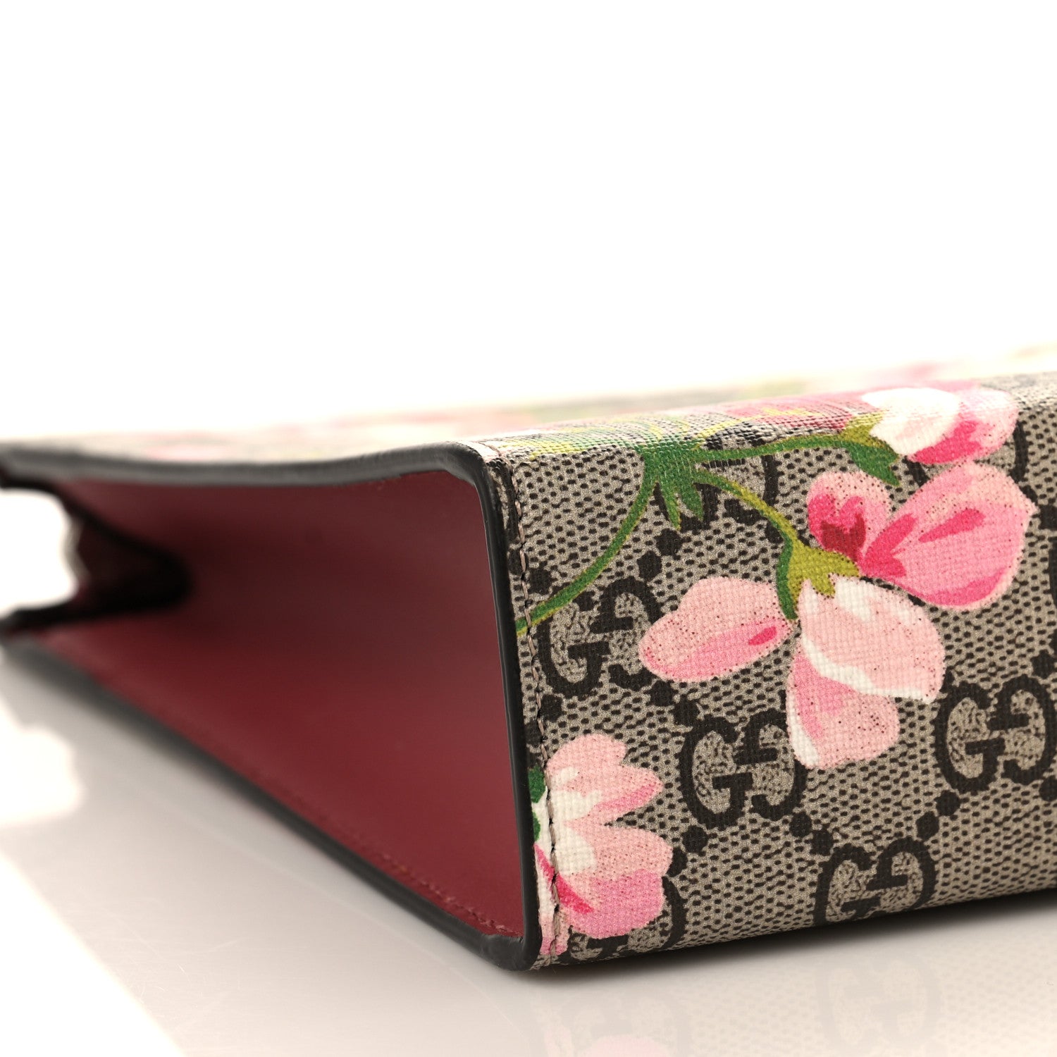 Gucci GG Supreme Monogram Blooms Large Cosmetic Case Beige Multicolor Dry Rose 8 of 9
