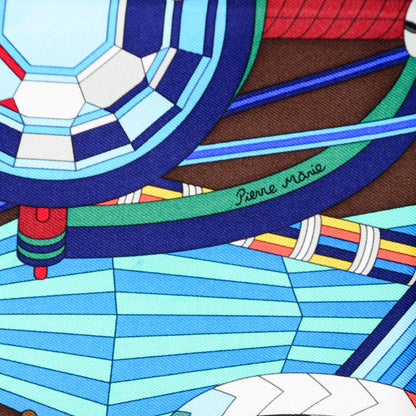 Hermes Silk La Laboratoire du Temps Scarf 90 Marron Nocturne Vert Rouge H 5 of 5