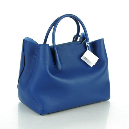 Christian Dior Supple Grained Calfskin Large Open Bar Tote Blue 3 of 6