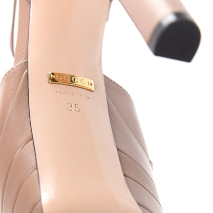 Gucci Malaga Kid Angel T-Strap Platform High Heel Pumps 35 Porcelain Rose 9 of 10