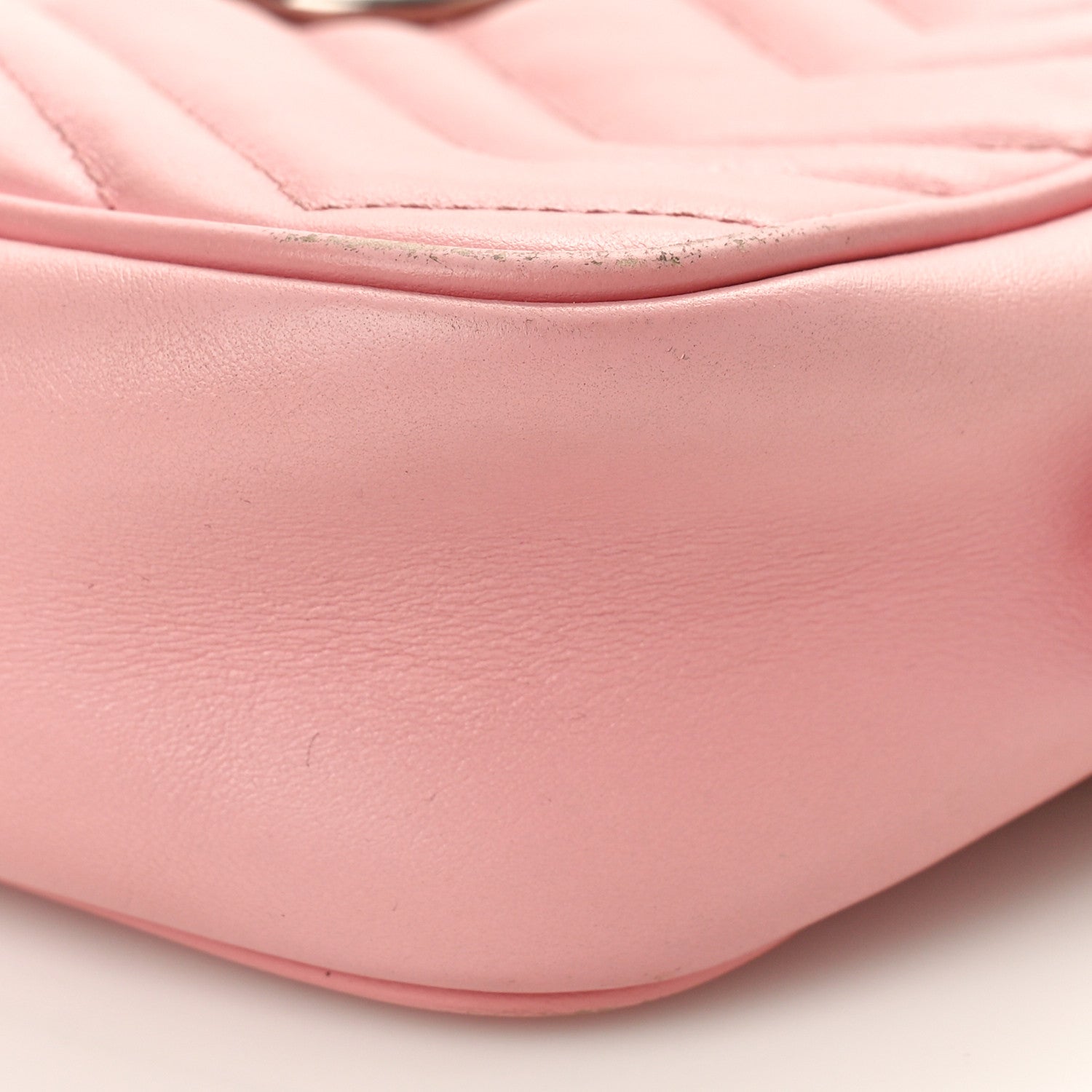 Gucci Calfskin Matelasse Mini GG Marmont Chain Shoulder Bag Wild Rose 10 of 14