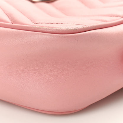 Gucci Calfskin Matelasse Mini GG Marmont Chain Shoulder Bag Wild Rose 10 of 14